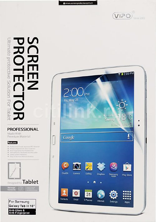 Плёнка защитная Vipo для  Galaxy Tab III 10" прозрачная 